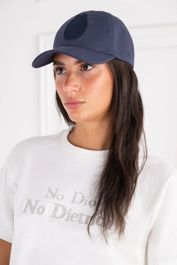 Dior medaillon navy blue cotton baseball cap with 3d embroidery 196870 - photo 2