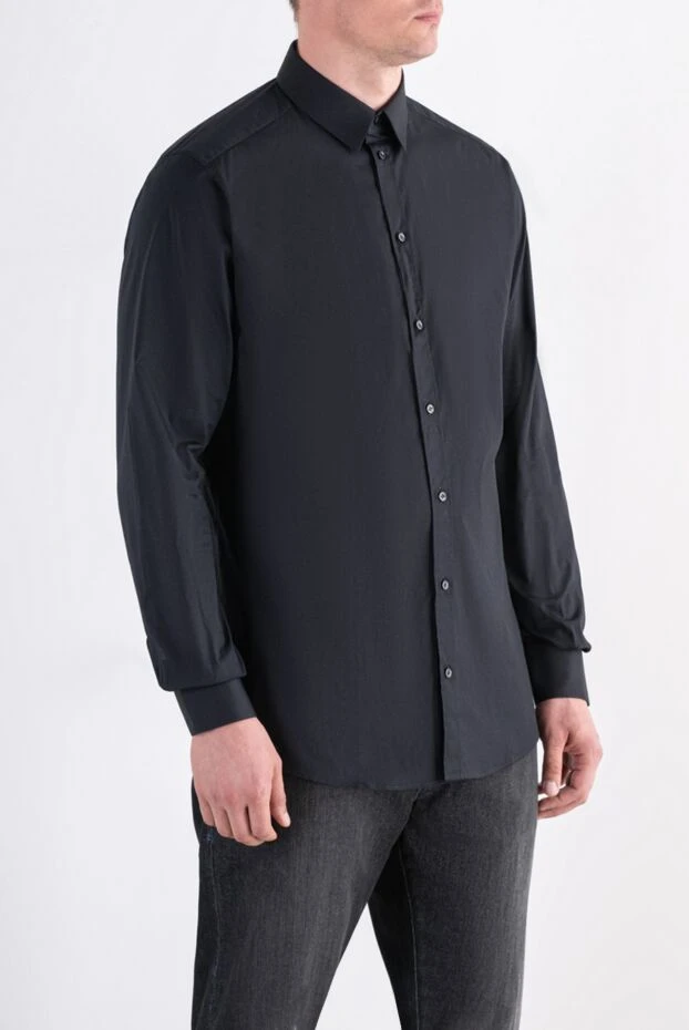 Dolce & Gabbana a smart charcoal-colored shirt made of thick cotton poplin 197383 - photo 3
