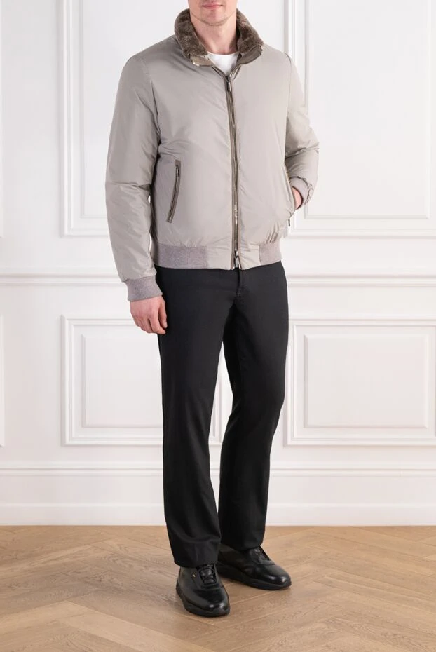 Moorer belatti bomber jacket with natural fur lining and a stand-up collar 197386 - photo 2