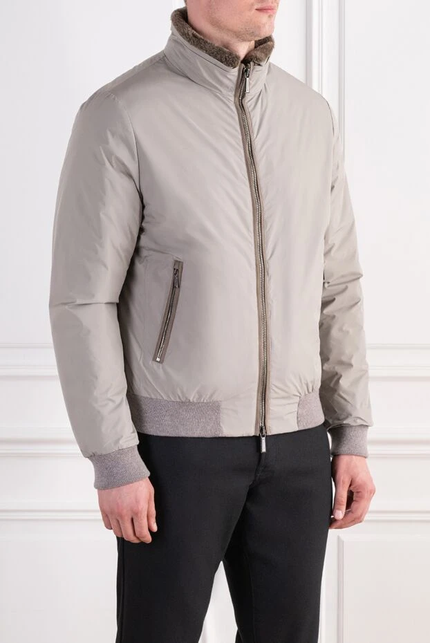 Moorer belatti bomber jacket with natural fur lining and a stand-up collar 197386 - photo 3