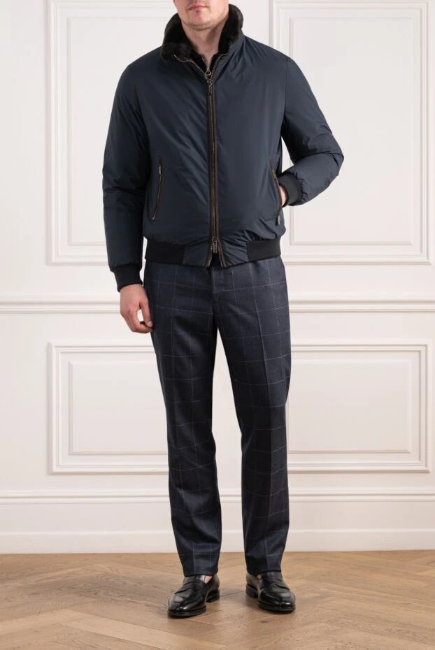 Moorer quilted bomber jacket made of high-tech textile with a fur collar 197388 - photo 2