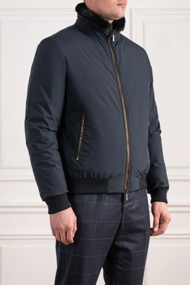 Moorer quilted bomber jacket made of high-tech textile with a fur collar 197388 - photo 3