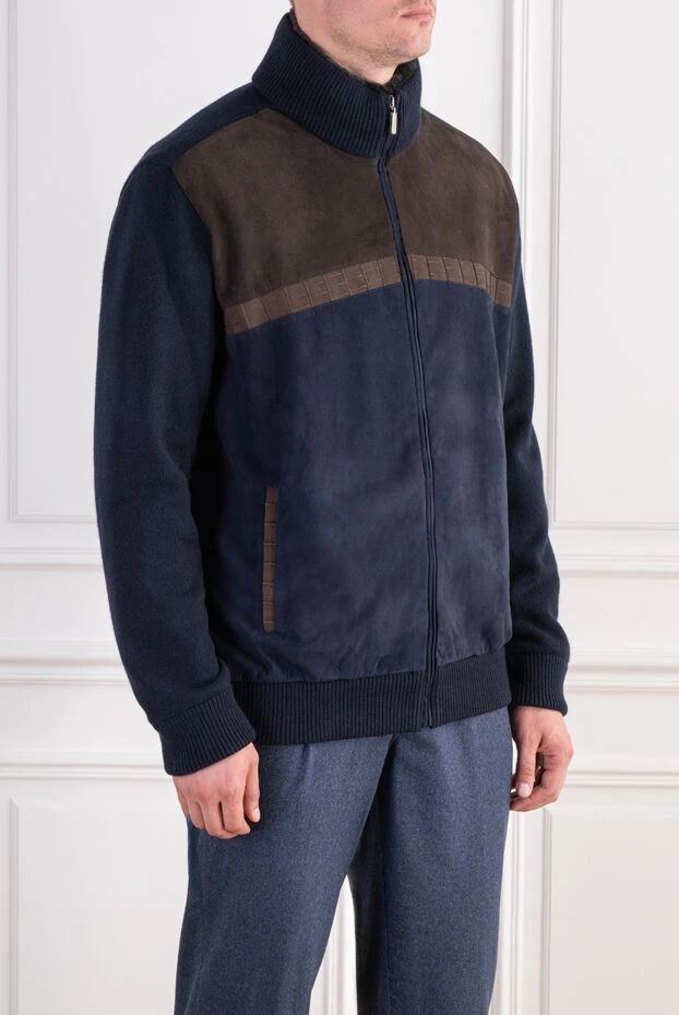 Zilli a cashmere bomber jacket with suede and crocodile leather details. 197452 - photo 3