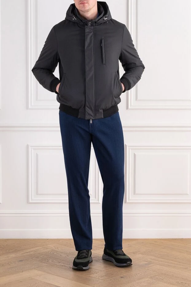 Lenoci insulated bomber jacket with windproof placket and removable hood 197535 - photo 2