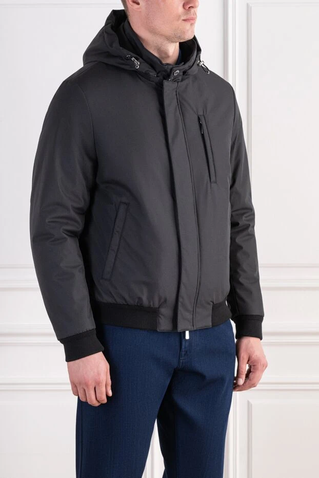 Lenoci insulated bomber jacket with windproof placket and removable hood 197535 - photo 3