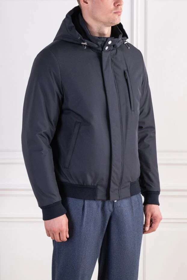 Lenoci insulated demi-season bomber jacket with a technologically advanced removable hood 197536 - photo 3