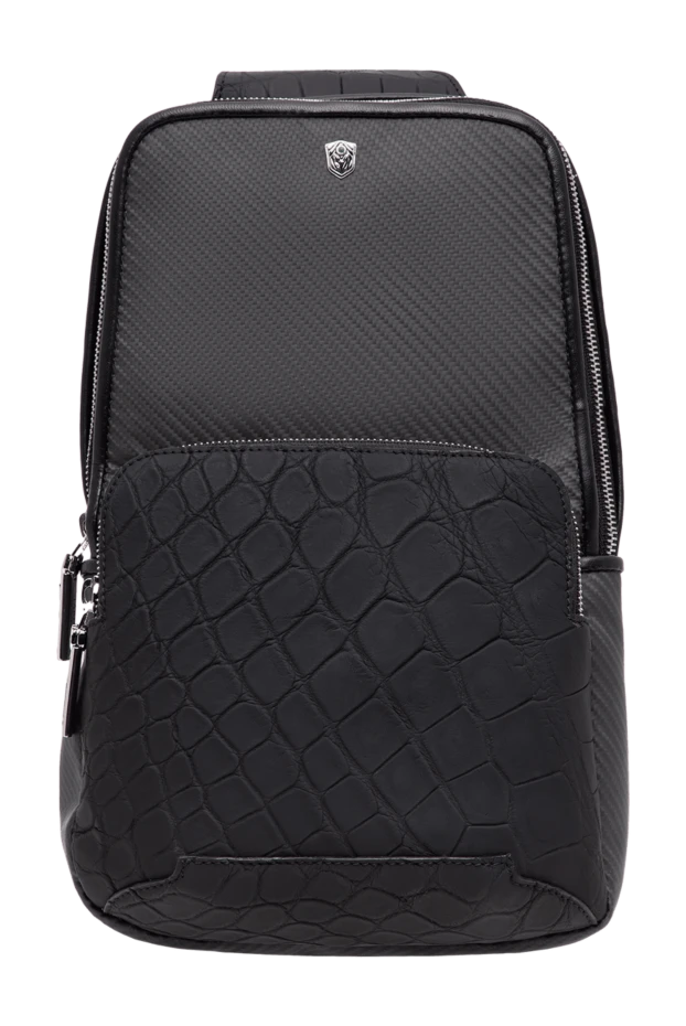 Tardini men's alligator and carbon fiber sling bag 197634 - photo 1