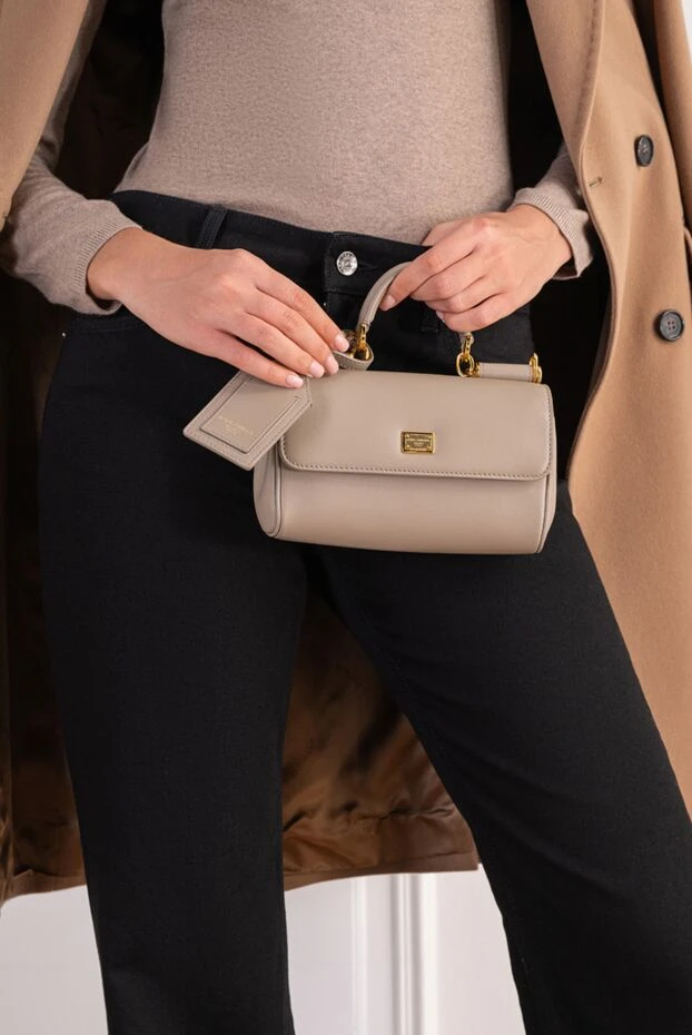Dolce & Gabbana my sicily beige leather bag with a rigid top handle 197644 - photo 2
