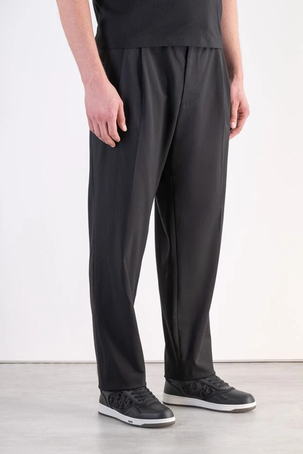Dolce & Gabbana black trousers made of fine wool with an elastic waistband and drawstring 197661 - photo 3