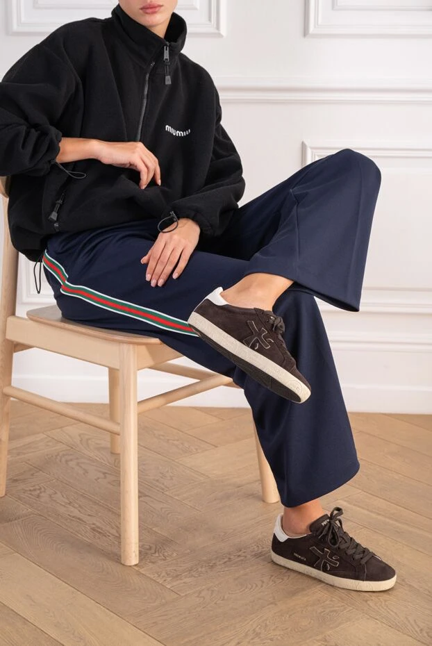 Premiata stevend 7897 dark brown suede sneakers with iconic prints on the sole 197725 - photo 2
