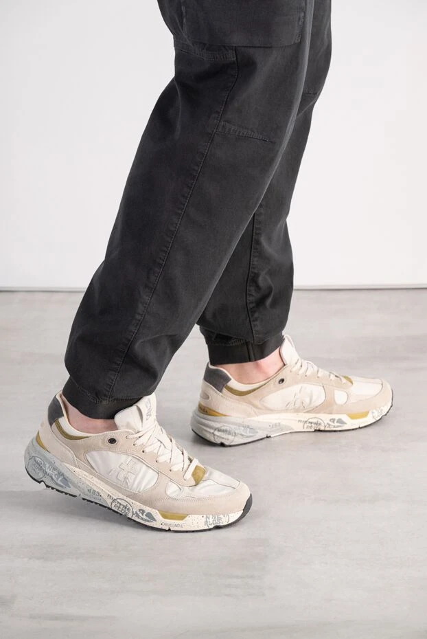 Premiata men's mase25 8425 light beige sneakers with a printed sole 197726 - photo 2