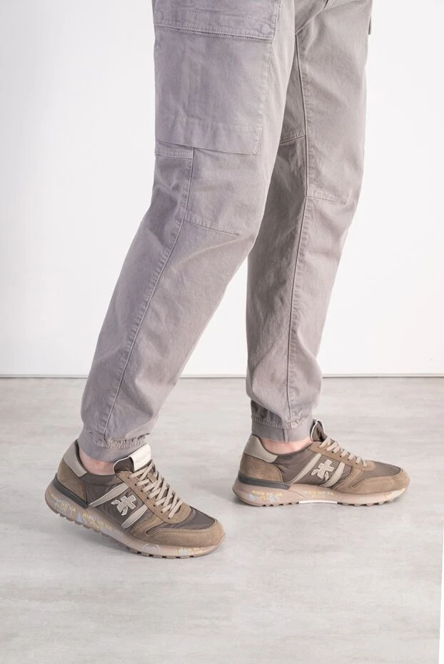 Premiata men's lander 8410 sneakers made of technical textile and velvety suede 197727 - photo 2