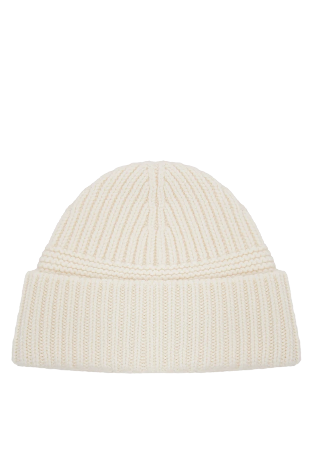 Miu Miu white knitted wool and cashmere beanie hat with branded patch 197746 - photo 2
