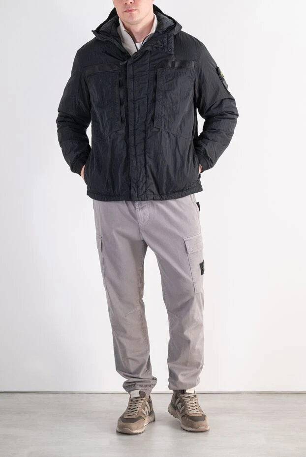 Stone Island технологічний демісезонний жакет warp rib nylon-tc із вітрозахисним капюшоном 197761 - фото 2