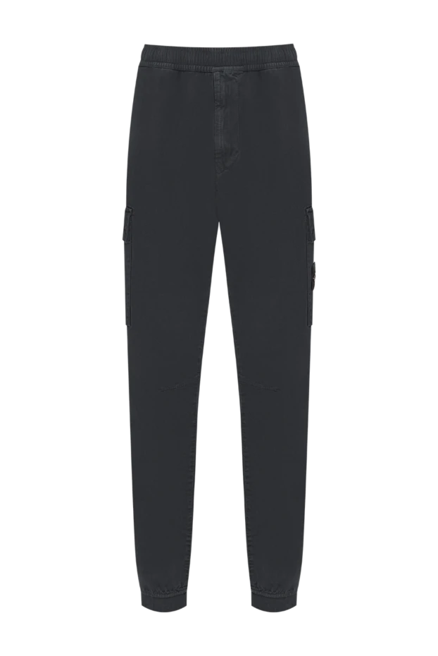 Stone Island men's blue tapered cargo pants made of heavy cotton twill 197762 - photo 1