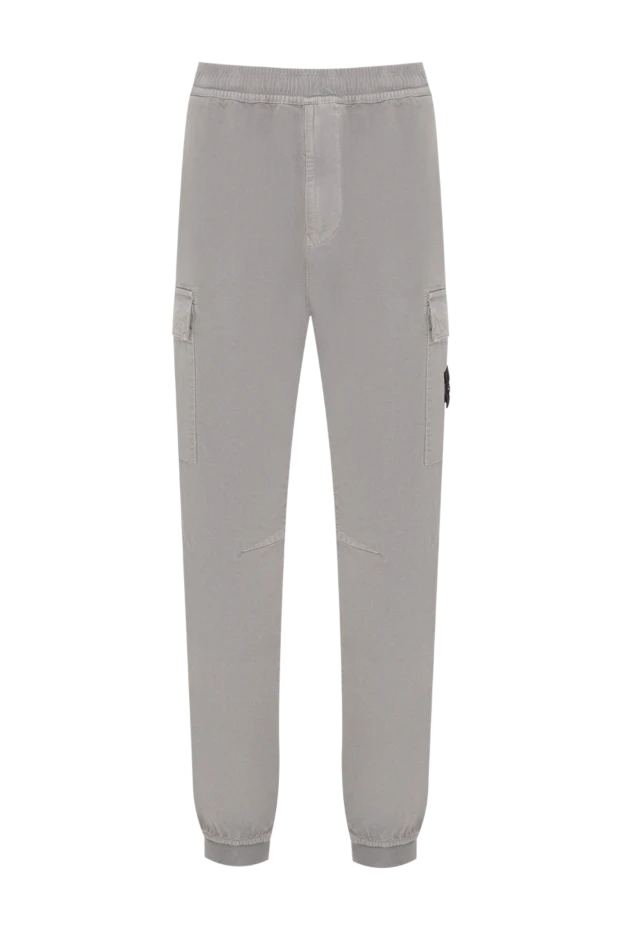 Stone Island men's grey tapered cargo pants made of heavy cotton twill 197764 - photo 1