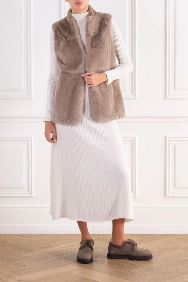 Peserico fur vest with quilted nylon lining in powder finish 197776 - photo 2