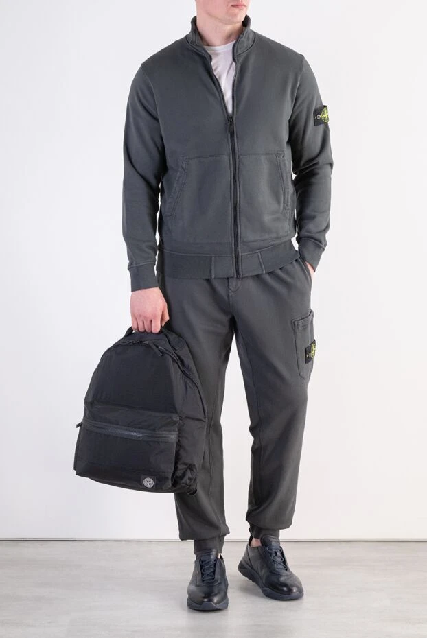 Stone Island сірий бавовняний костюм на блискавці з високим коміром 197785 - фото 2