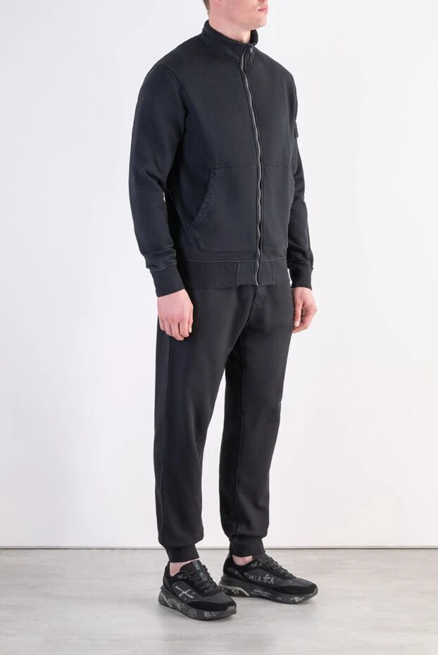 Stone Island black cotton suit with a zip and a stand-up collar 197786 - photo 3