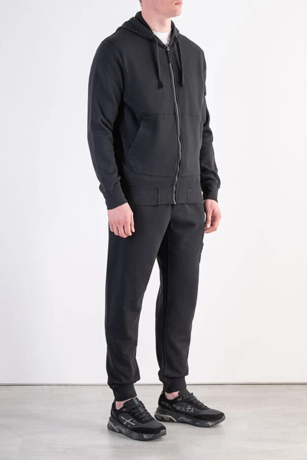 Stone Island чорний бавовняний костюм з капюшоном та металевою блискавкою 197787 - фото 3