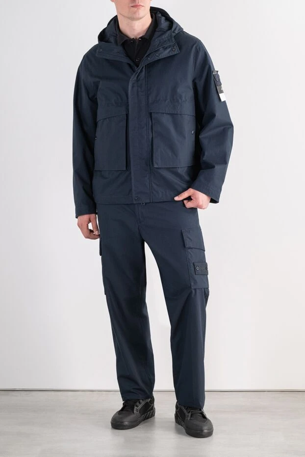 Stone Island o-ventile blue men's monochrome heavyweight cotton cargo suit 197790 - photo 2