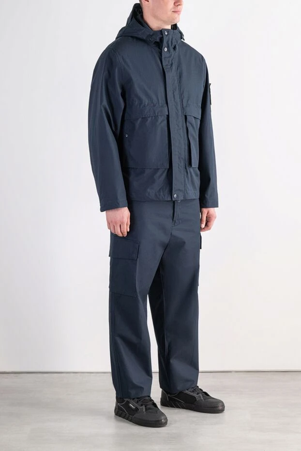 Stone Island o-ventile blue men's monochrome heavyweight cotton cargo suit 197790 - photo 3