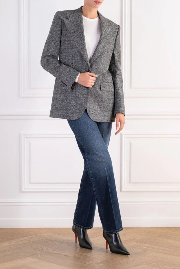 Dolce & Gabbana jacket made of melange natural wool with leopard lining 197826 - photo 2