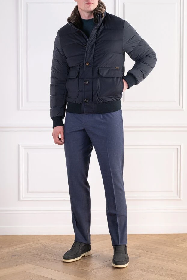 Moorer men's down-filled bomber jacket in signature deep navy 197848 - photo 2