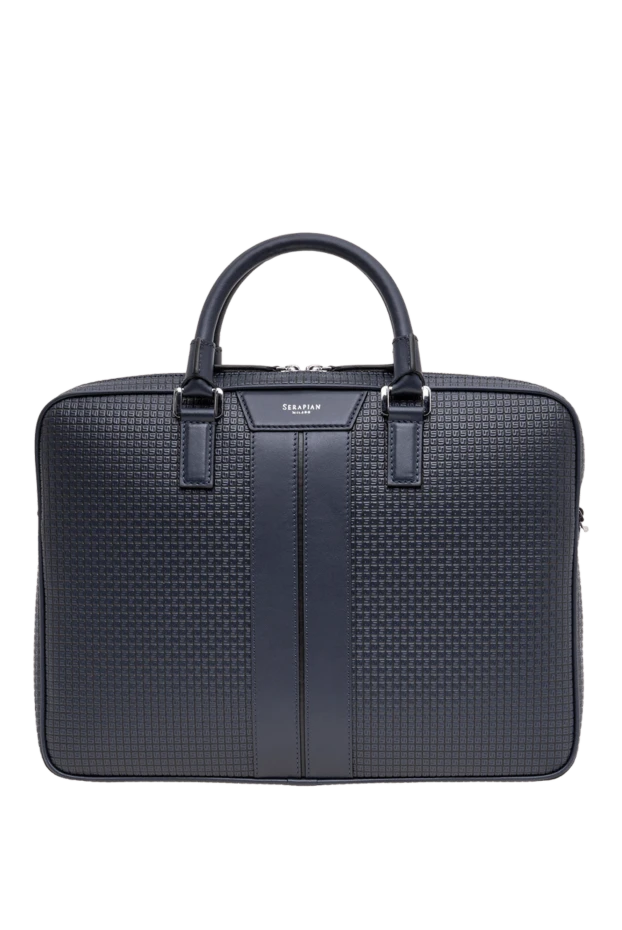 Serapian ultra-thin blue stepan canvas briefcase with leather inserts 197850 - photo 1