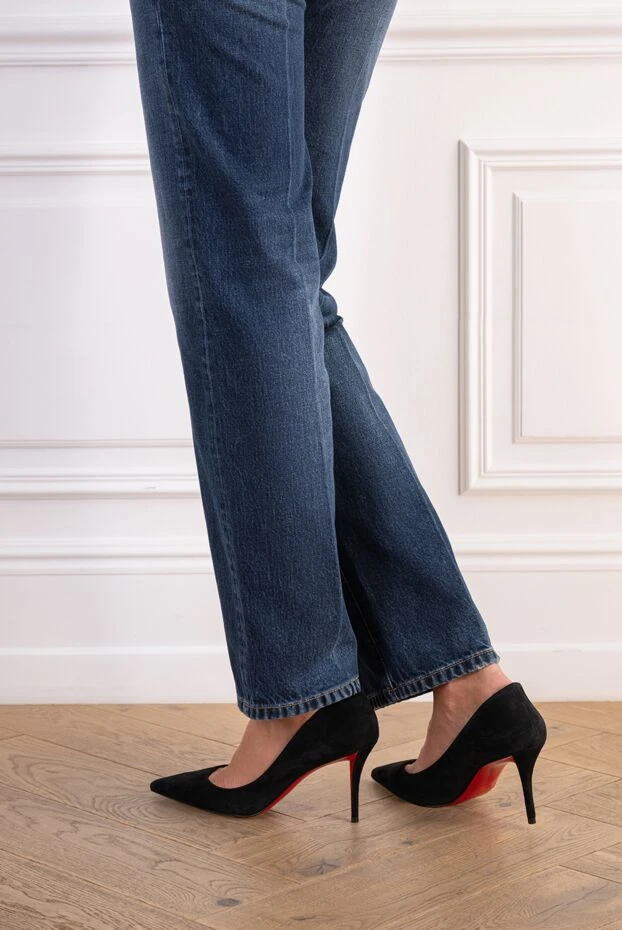 Christian Louboutin miss z 80 black suede pointed toe pumps 197860 - photo 2