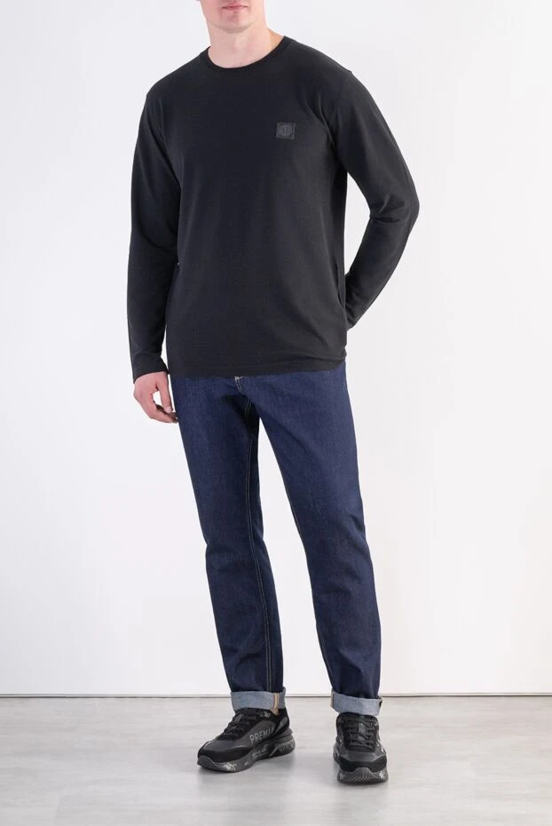 Stone Island men's dark gray sweatshirt made of natural cotton with a patch 197878 - photo 2