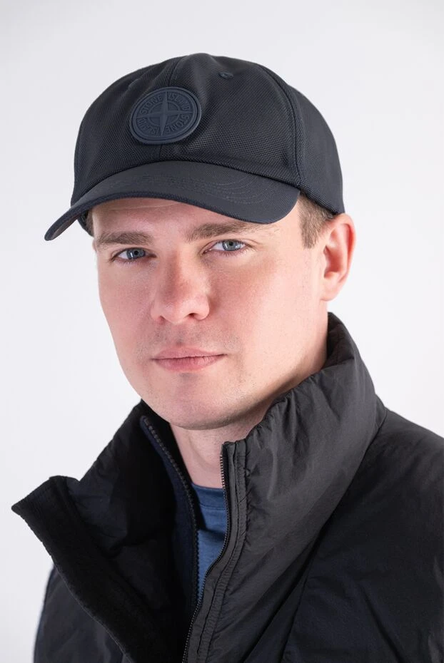 Stone Island чоловіча шестипанельна бейсболка у глибокому темно-синьому кольорі. 197889 - фото 2