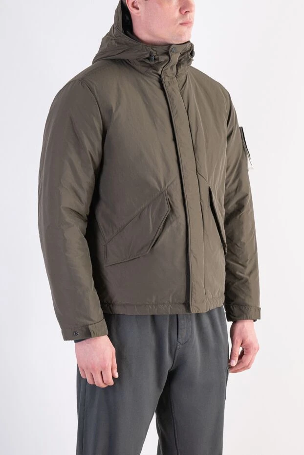 Stone Island чоловіча утеплена куртка-парка у фірмовому вугільно-сірому відтінку. 197891 - фото 3