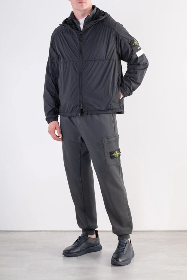 Stone Island мужская легкая куртка-ветровка из нейлона в черном цвете 197892 - фото 2