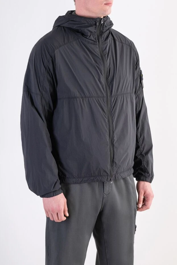 Stone Island мужская легкая куртка-ветровка из нейлона в черном цвете 197892 - фото 3
