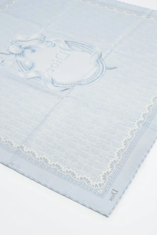 Dior dioriviera dior bows 90 silk scarf in white and blue 197897 - photo 3