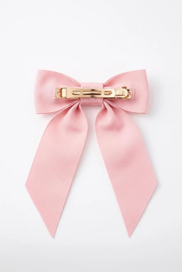 Dior pink twist bow hair clip with gold monogram 197898 - photo 3