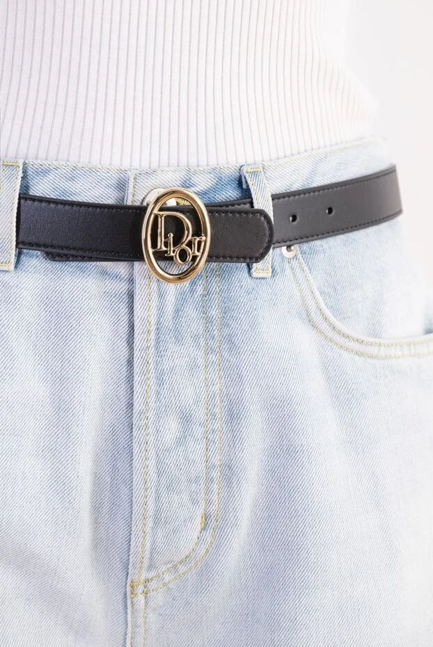 Dior reversible oblique leather belt with gold-tone oval buckle 197900 - photo 2