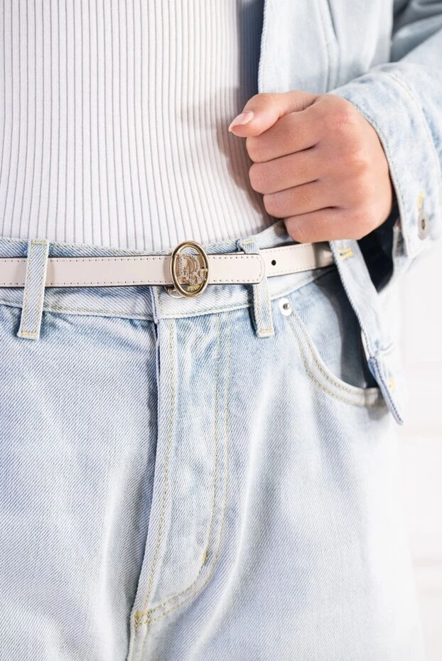 Dior oblique women's slim reversible belt with crystal pave 197901 - photo 2