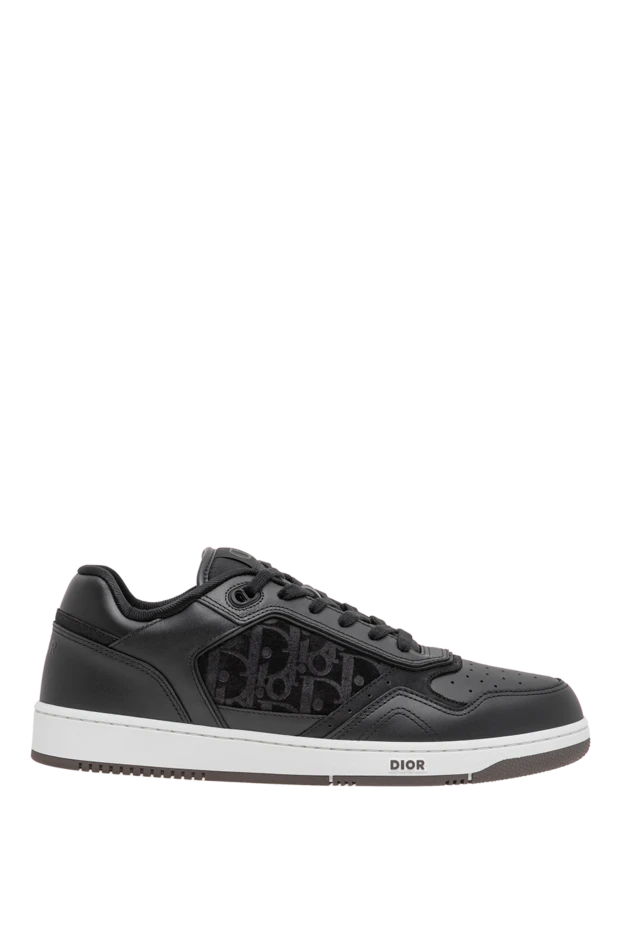 Dior men's b27 uptown black leather low-top sneakers 197913 - photo 1
