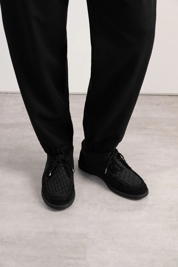 Dior black men's granville suede and fabric chukka boots 197914 - photo 2