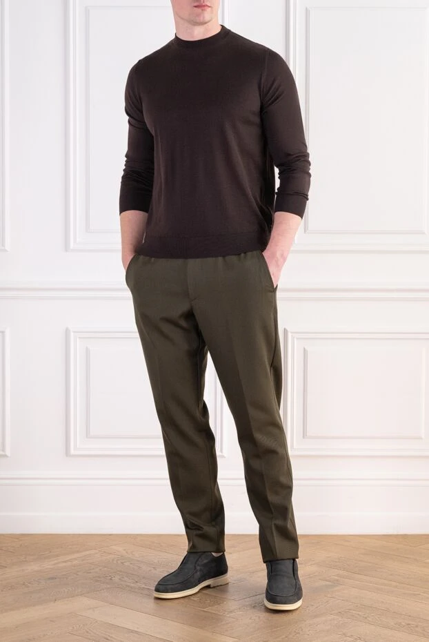 Zilli men's cashmere and silk jumper with crocodile skin trim 197948 - photo 2