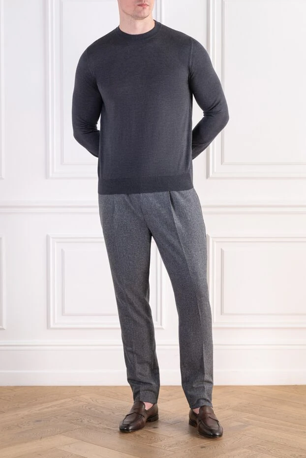 Zilli knitted graphite jumper with crocodile skin details 197949 - photo 2