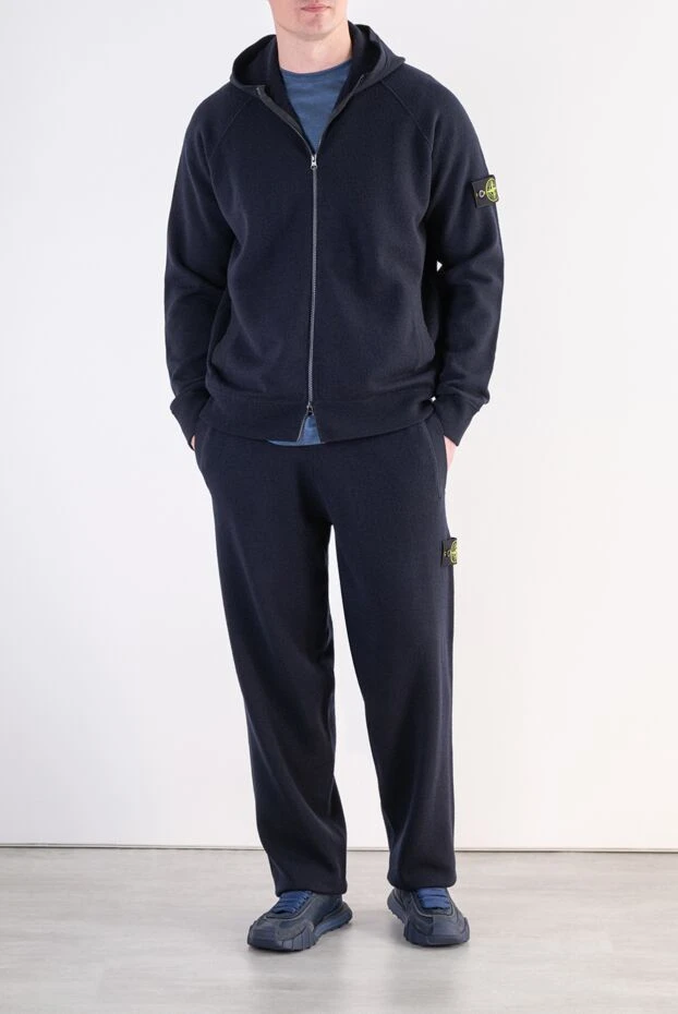 Stone Island вовняний трикотажний костюм з капюшоном та культовими патчами 197950 - фото 2