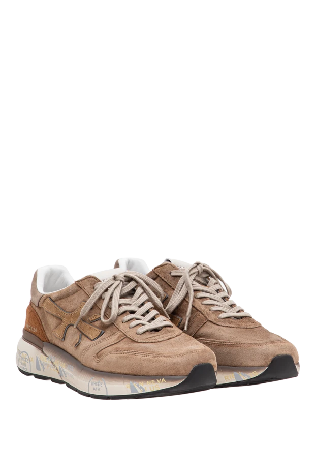 Premiata men's suede mick sneakers in a simple light brown palette 197999 - photo 3