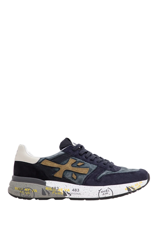 Premiata men's mick sneakers in blue with a vintage-style distressed effect 198000 - photo 1
