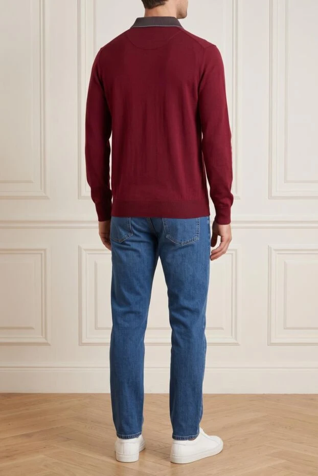 Bilancioni long-sleeved polo shirt made of wool, silk and cashmere red for men (markdown) 198055 - photo 1