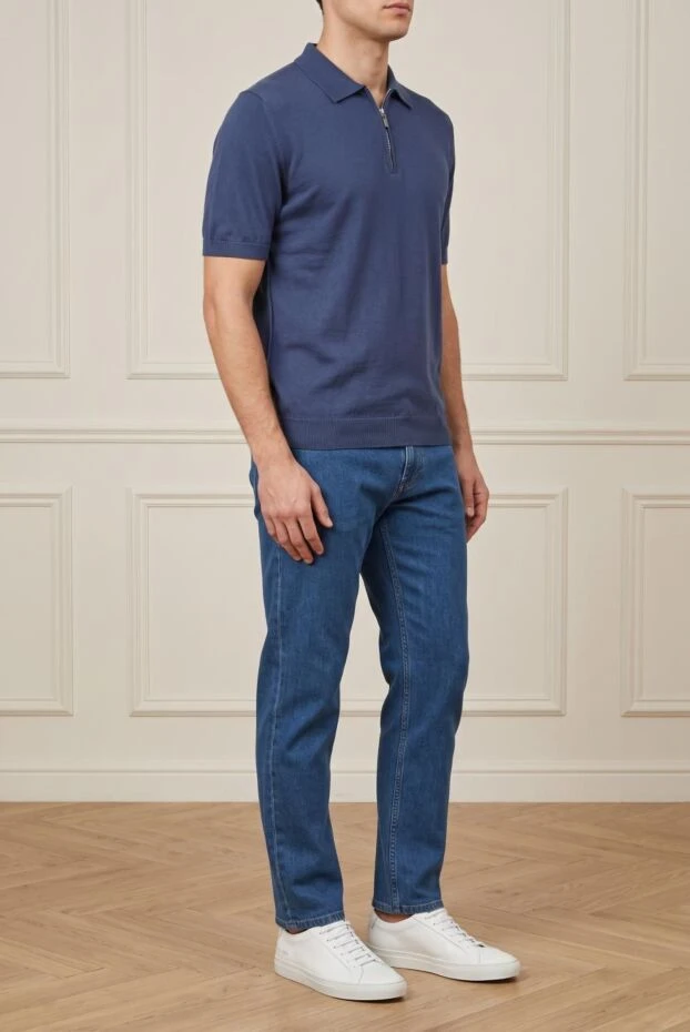 Svevo blue silk polo for men (markdown) 198059 - photo 3