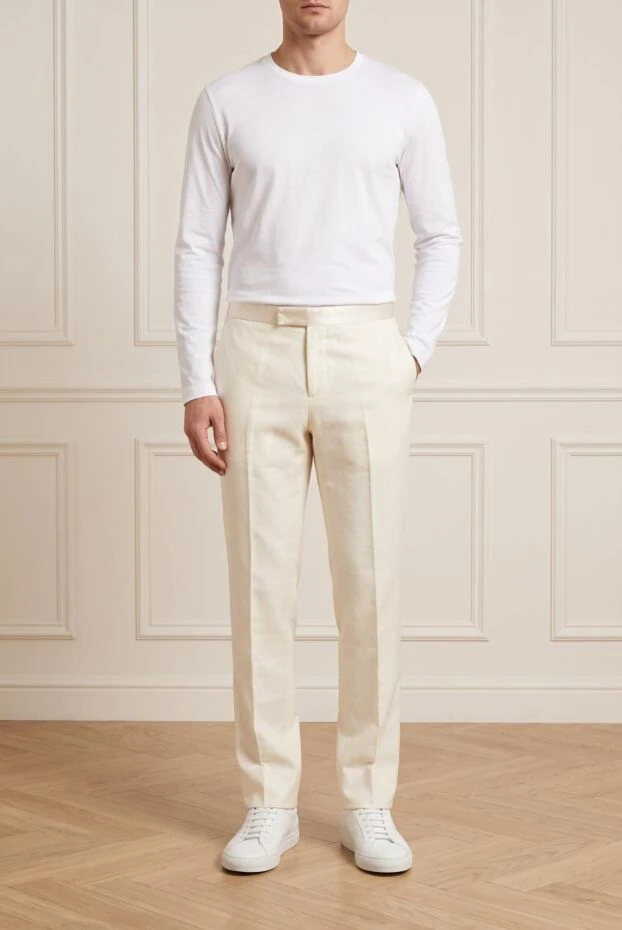 Gucci white linen and cotton pants for men (markdown) 198060 - photo 1