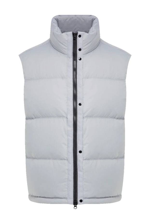 Stone Island men's quilted vest in a smoky shade with a stand-up collar and down filling 198080 - photo 1